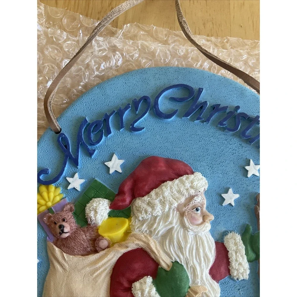 Spoontowues Merry‎ Christmas Santa Wall Hanging New vintage
